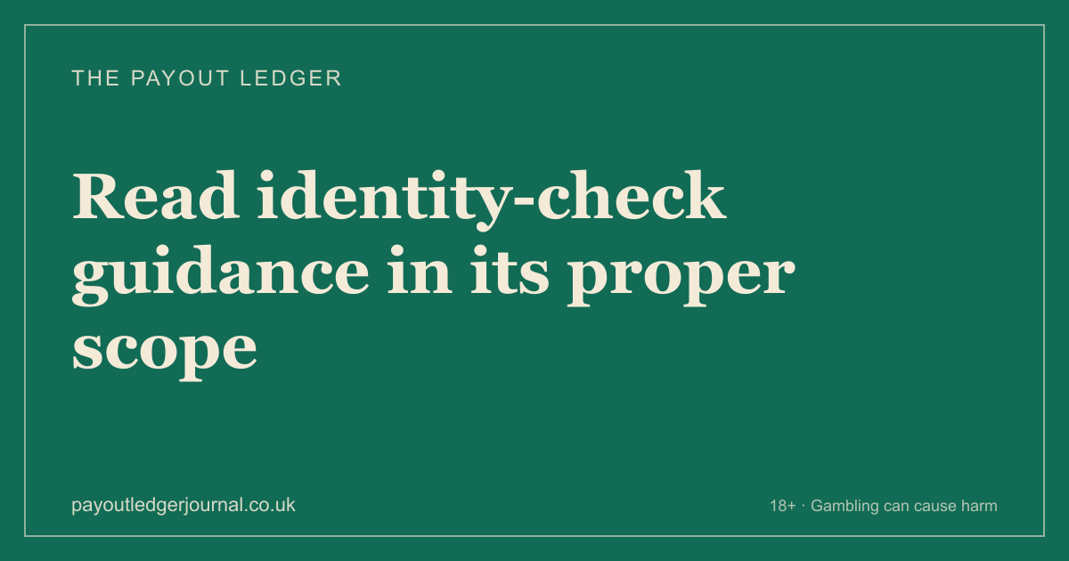Title card reading “Identity checks and withdrawals: the condition, the guidance and the scope”